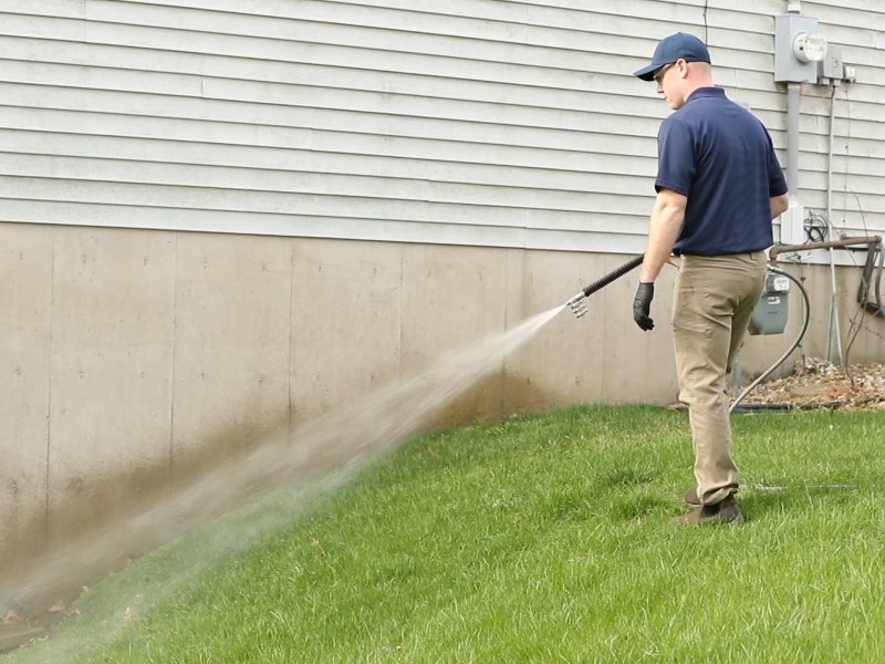 Cleaning service washing building